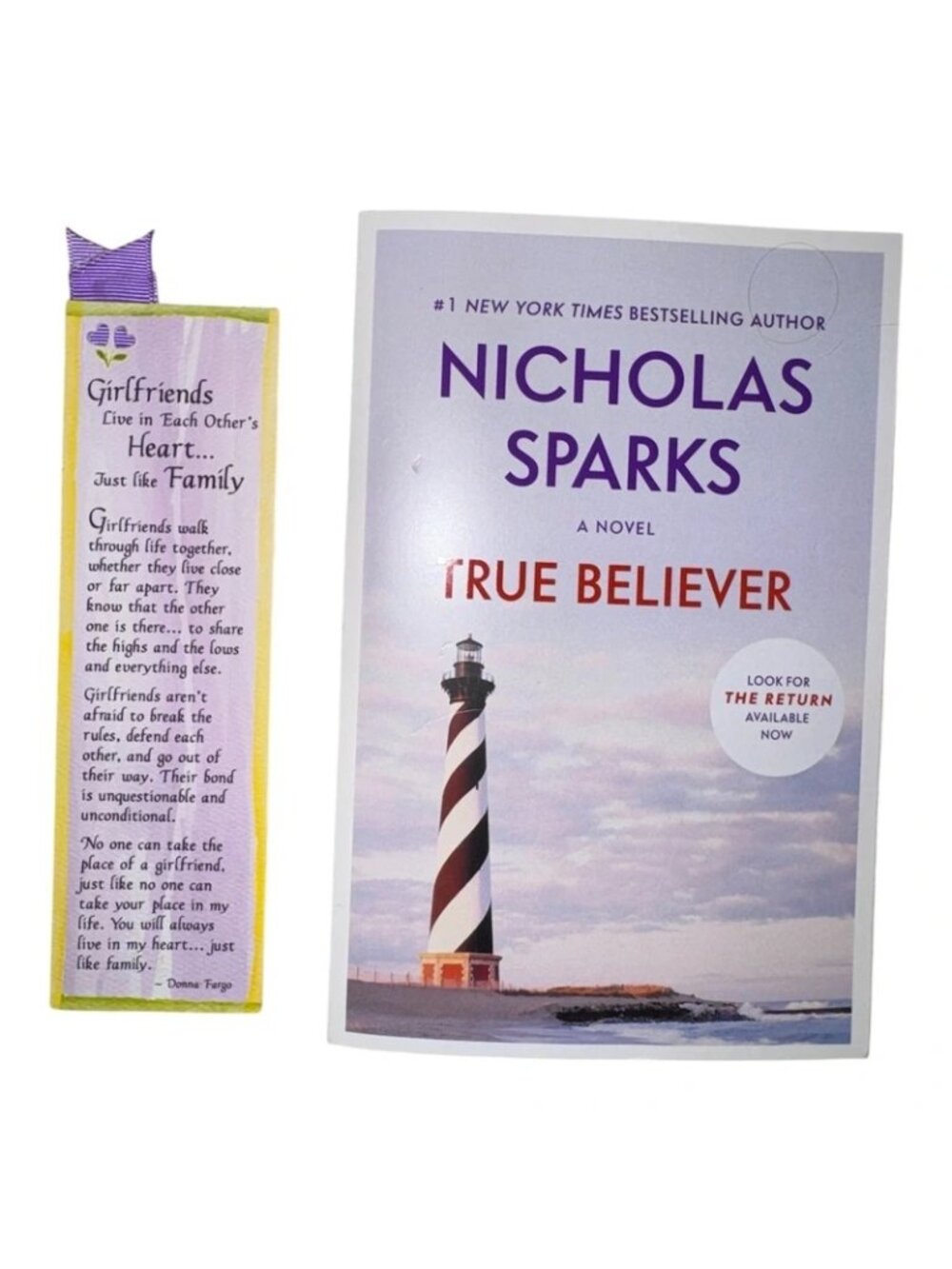 Nicholas Sparks True Believer Paperback Book with free bookmark